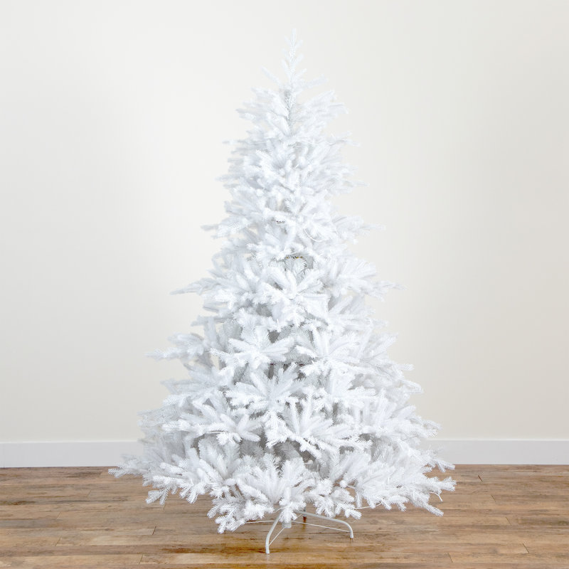 7 pi Arbre de Noël artificiel épinette blanc pré-éclairé avec 440 lumières DEL changeantes