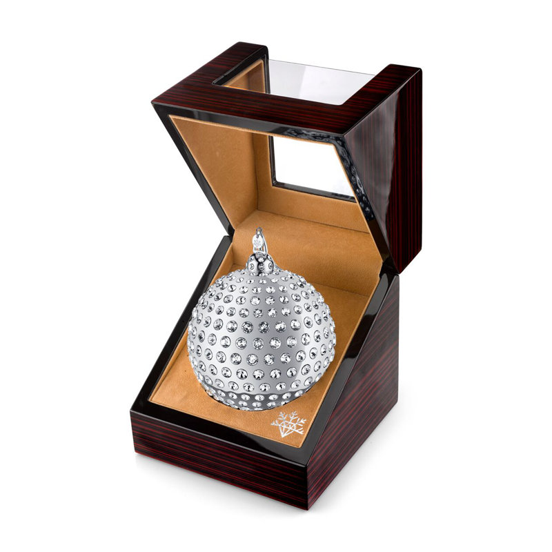 Orbis 4'' Handmade Geometric Metal Ball Ornament, Platinum