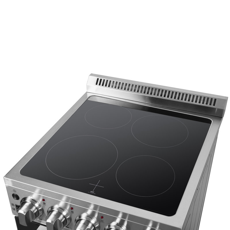 Cuisinière électrique autoportante 24 pouces Loiano, 6 éléments, 6 000 W, 2,3 pieds cubes avec tiroir de rangement