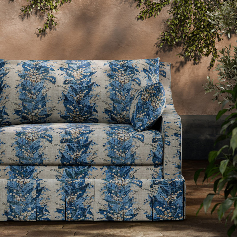 Lily Stripe, Chalk/Blue Stone