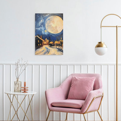 Art mural paysage lunaire abstrait contemporain lunaire