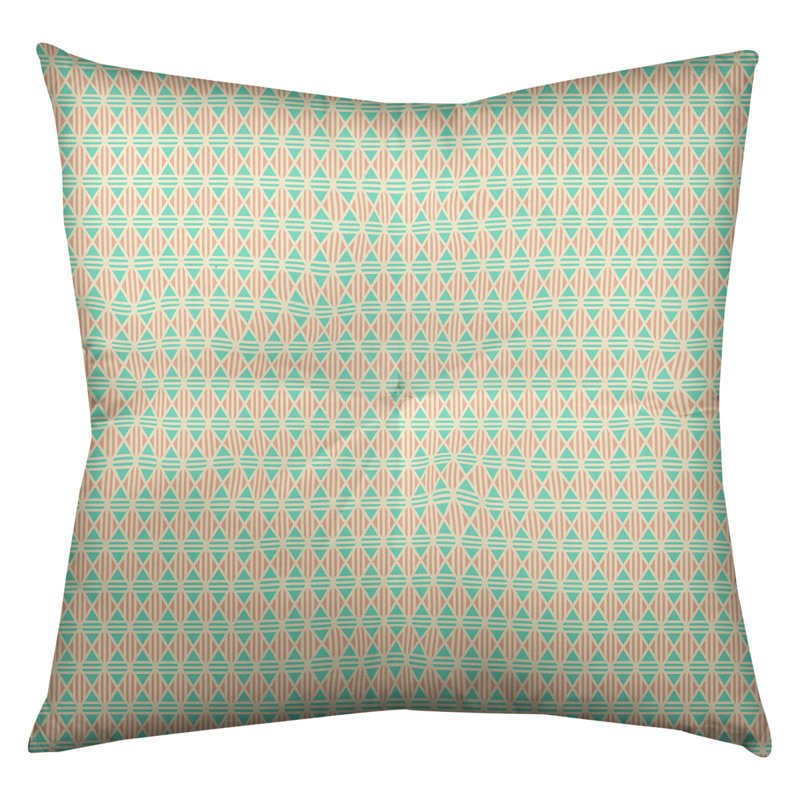 Coussin de sol Katelyn Elizabeth, 26 po x 26 po, Sarcelle / orange