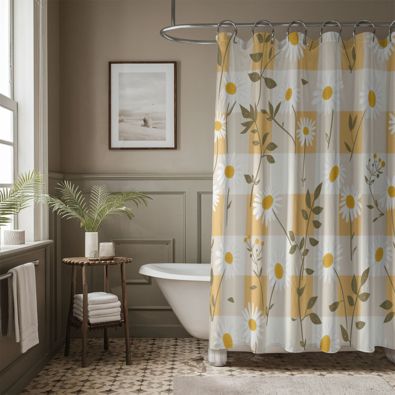 Daisy Line - Premium Shower Curtain 102, 74"H x 71"W