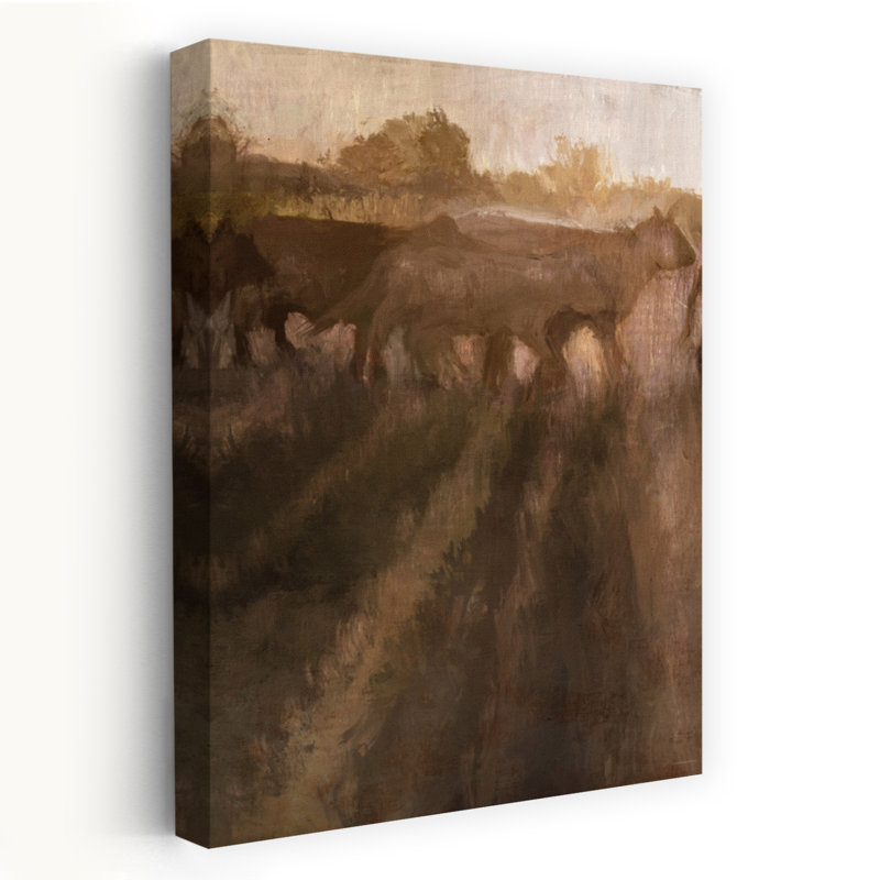«Follow the leader - Contemporary Cows Pasture Sunlight Art», H 48 po x l 32 po