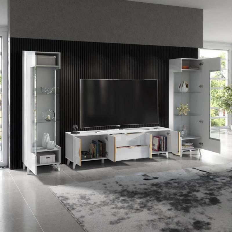 Azzurro Unfinished Entertainment Centre for TVs up to 75", White