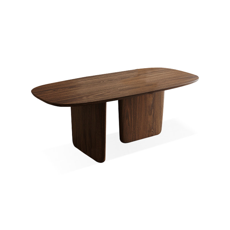 Nut-brown Rectangular Solid Wood Dining Table, 29.53"H x 62.99"L x 27.56"W