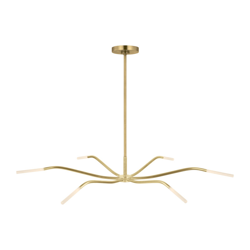 Lajos LED Chandelier, 4.5" H x 38.9" W x 38.9" D, Hand-Rubbed Antique Brass, 6 Lights