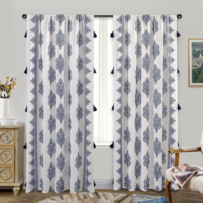 Abtal Room Darkening Curtain Pair, Navy Blue