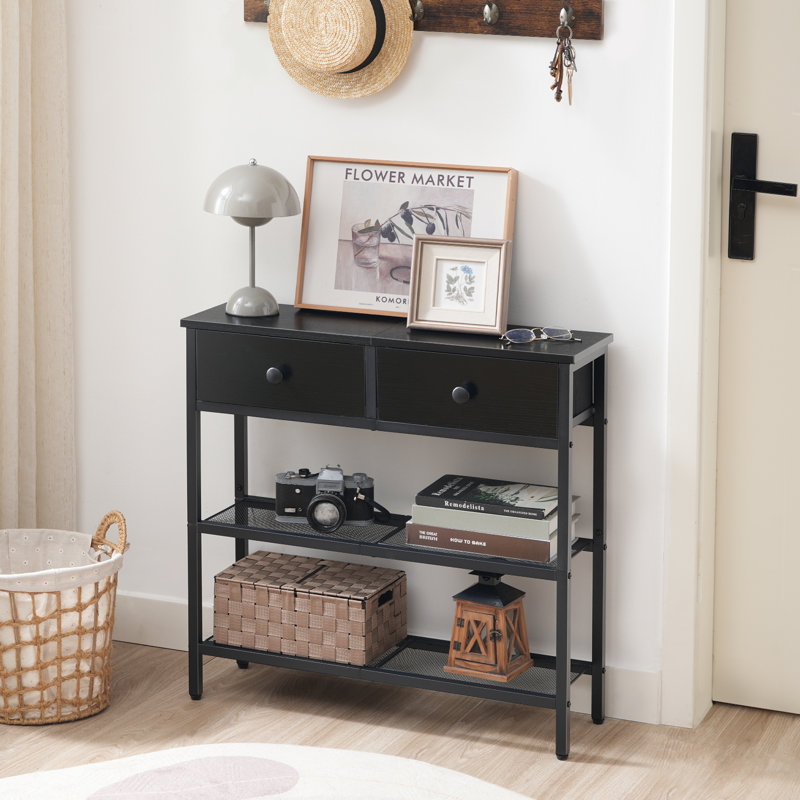 29.5" Entryway Console Table with Drawers, Black