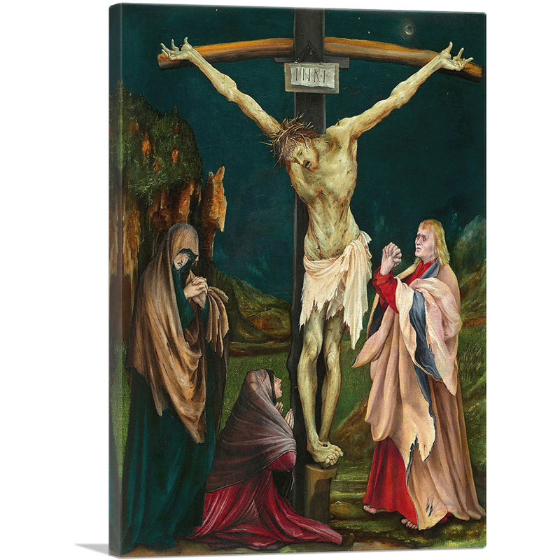 «The Small Crucifixion 1520» par Mathias Grunewald, reproduction d'art, H 40 po x l 26 po x P 1,5 po