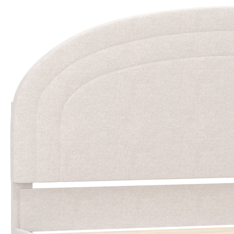 Structure de lit plateforme tapissier Aurey, Double, Blanc