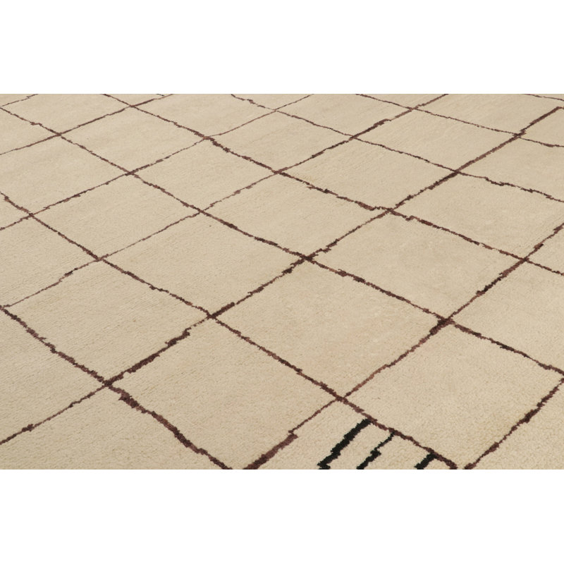 Moroccan Hand Knotted Wool Area Rug, Rectangle 8' x 10'