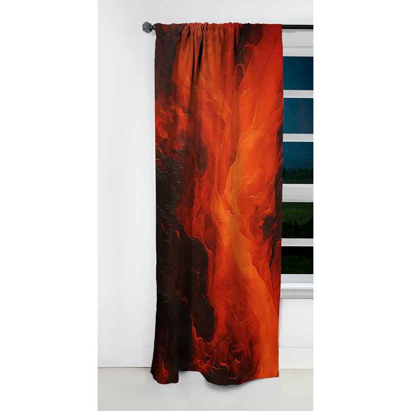 Schrum - Rideau tachisme - Rideau abstrait occultant - 1 panneau, L 52 po x L 108 po