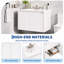 Meuble-lavabo mural moderne cannelé de 61 cm (24 po), 2 portes, lavabo en céramique blanche, revêtement en PVC imperméable-170098314-170098319