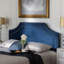 Tête de lit tapissier en velours bleu marine Danann, H 56,22 po x l 61,32 po x P 2,32 po-1463390185-1463390196