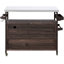 Outdoor Kitchen Table With Towel Rack & Magnetic Door Grill Stainless Steel Top: Solid Wood. Internal Storage . 4 Lockable Wheels. Grey Blue. Paper Holder-359565152