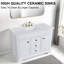 Meuble-lavabo simple 48 po avec plateau en marbre de Carrare Bronys