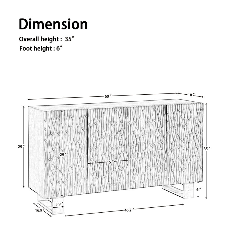 Charitha 60'' Solid Wood Sideboard