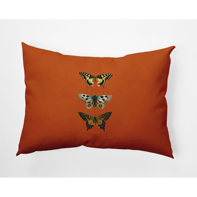Outdoor Reversible Throw Pillow, Orange