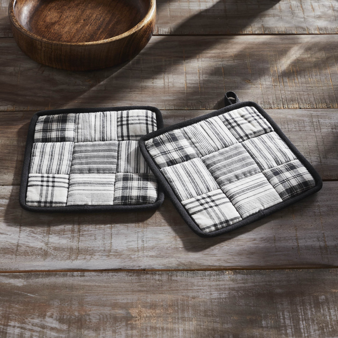 VHC Brands Sawyer Mill Patchwork 100% Cotton Pot Holder Set (Set of 2) VHC Brands