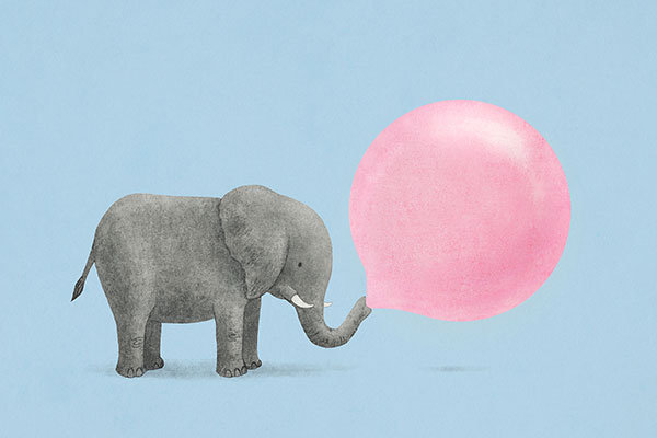 Art sur toile Jumbo Bubble Gum, H 26 po x l 40 po x P 1,5 po