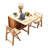 60.24"Space-Saving Foldable Dining Table with 4 Chairs, Solid Wood, No-Assembly Design for Modern Homes