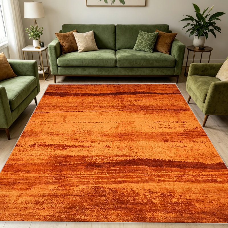 Orange Abstract Stripe carpet-easy to clean, machine-washable, soft and comfortable; suitable for door mats, kitchens, living rooms, bedrooms, corridors, and laundry areas. Easy to clean, durable carpet for home decoration.