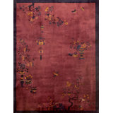 Wool Chinese - Art Deco Knotted Antique Rectangle Room Size 1920s Rug