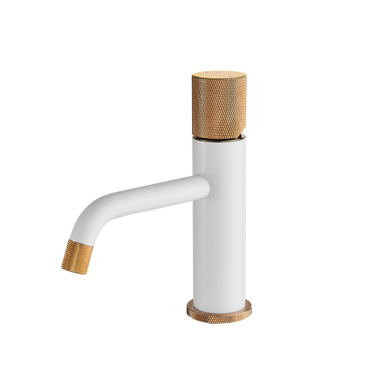 Bathroom Faucet, White/Gold