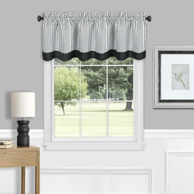 Canora Grey Delahunt Striped Scalloped 58'' W Window Valance & Reviews ...