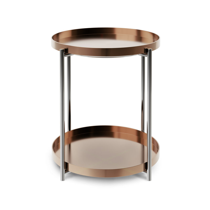 Algar Tray Top End Table, Bronze, Dark Chrome