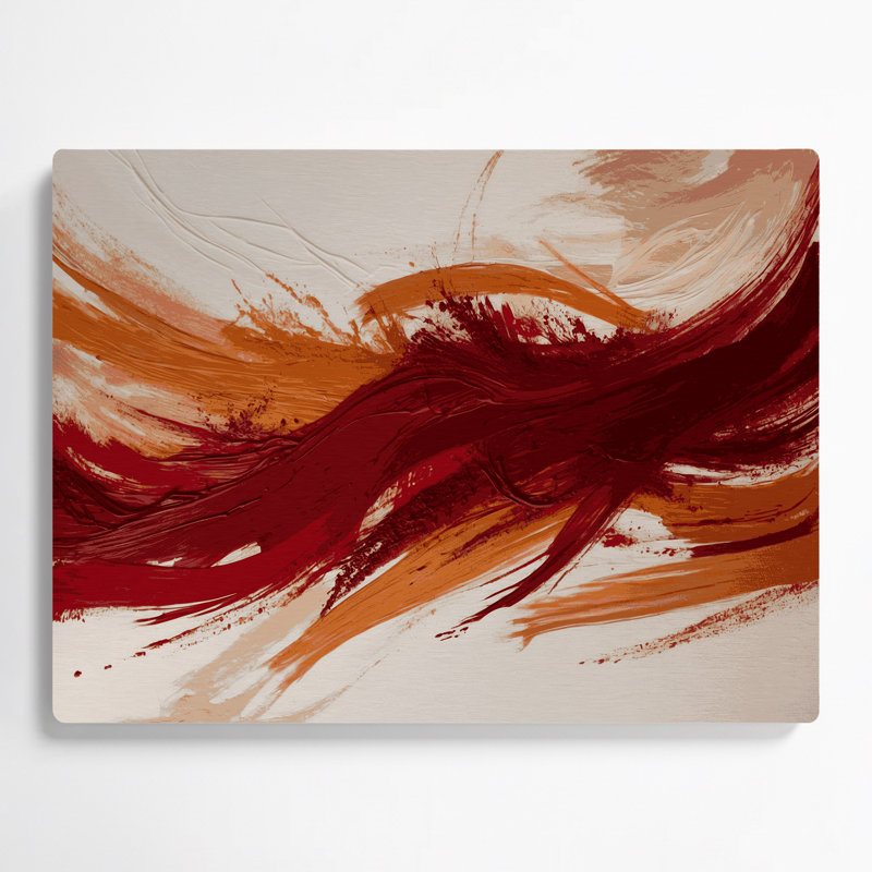 «Lyrical Abstraction 4», art mural en métal beige, H 11 po x l 14 po