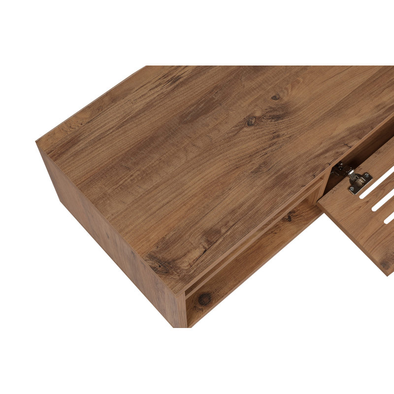 Modern TV Stand with Multiple Shelves, Atlantic Pine, 63.0 x 13.8 x 27.6 inches | 100% Melamine Coated Particle Board, Thickness: 0.7 inches | Perfect for Living Room & Entertainment Spaces, Stylish & Functional Design