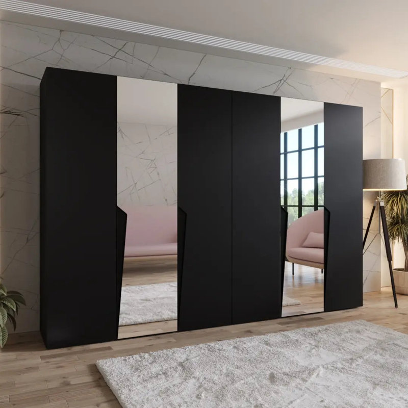 Manufactured Wood Wardrobe, Black