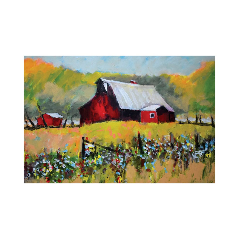 Farm Red 1 Piece Wrapped Canvas Painting, 30.48 cm H x 45.72 cm W