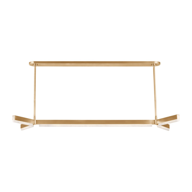 Linea LED Chandelier, Hand Rubbed Antique Brass