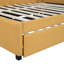 Lit de jour double avec lit gigogne en lin jaune, structure, pas de sommier pour un confort à long terme et lit, structure en bois durable