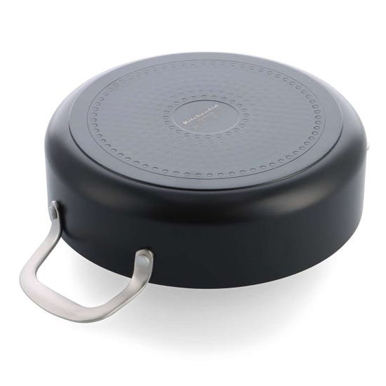 Coloured Aluminium cvd. skillet 24cm / 3.1L with 2 sidehandles - Matte Black