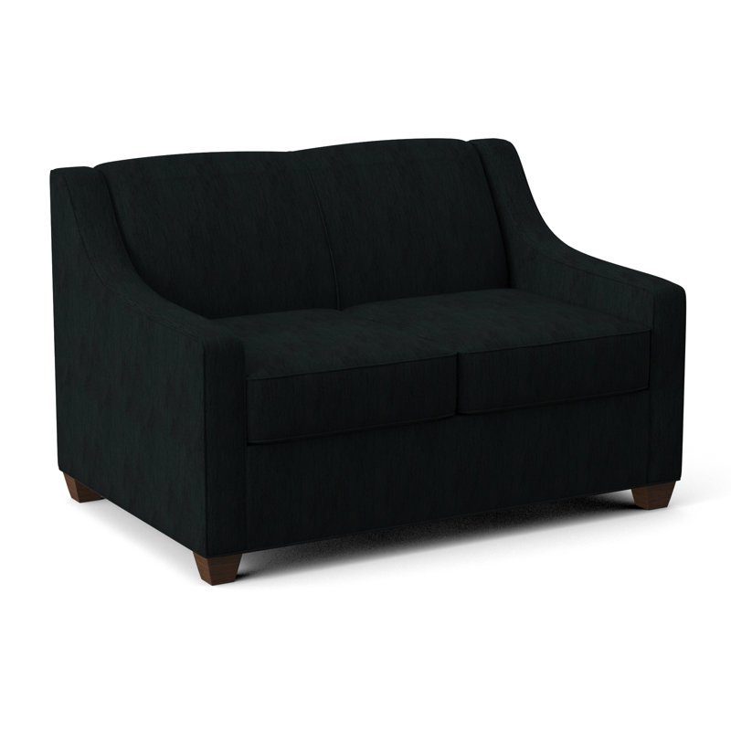 Phillips 52" Square Arm Sofa Bed with Reversible Cushions, Cardigan Coal, Montana Walnut