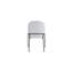 Chaise de salle à manger moderne avec tissu en polyester texturé en lin gris doux, structure en fer de couleur bronze, ensemble de 2, gris clair