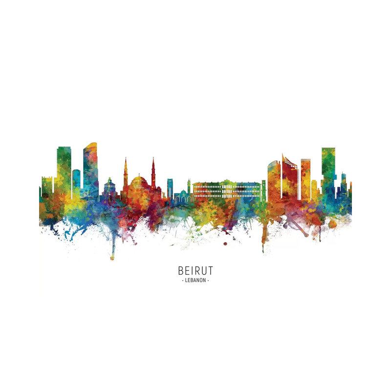 «Skyline de Beyrouth», impression sur toile tendue, H 12 po x l 18 po x 1,5 po