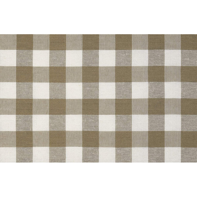 Andersonville Buffalo Plaid Gingham Checked Rod Pocket 2-Pack Gathered Window Swag Curtain, Taupe