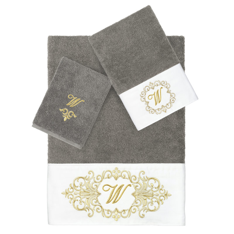Ensemble de serviettes 100% lin Linica, W, Gris foncé, Ensemble 3 serviettes de bain