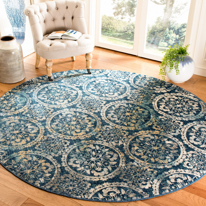 Osakis Performance Damask Rug, Round 6'7"