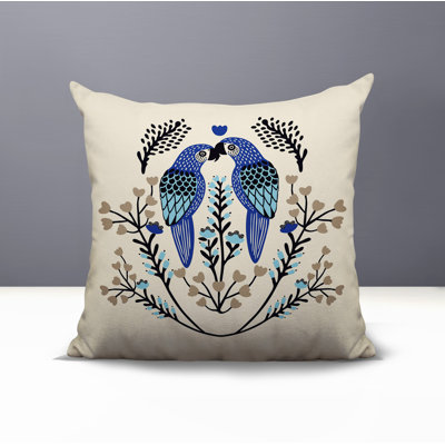 Jimi Parrot Reversible Indoor/Outdoor Square Pillow