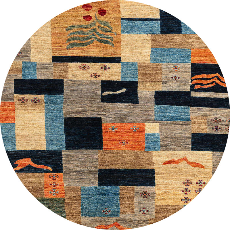 Tapis abstrait moderne 4276, Rond 6 pi
