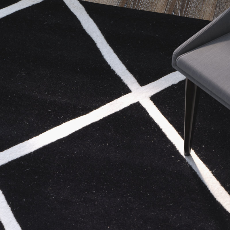 Teresita Geometric Wool Hand Woven Area Rug, Rectangle 122 x 183 cm