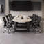 Table de conférence ivoire + bois ovale noir + fer-284884341