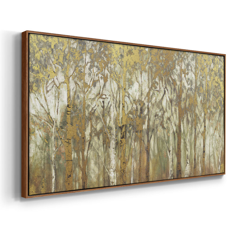 Birch Grove - Toile tendue avec châssis encadré - Prêt à accrocher, H 25 po x l 49 po, Noyer