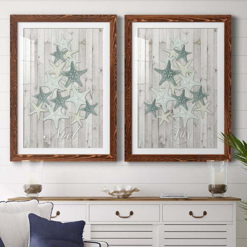 Coastal Christmas III Premium encadré mat - prêt à accrocher, Érable, H 37,5 po x l 27,5 po x P 1 po